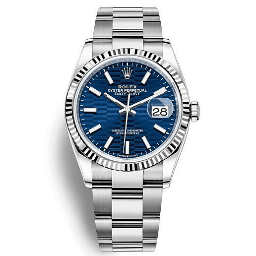 Rolex Day-Just Bleu Vif Cannelé